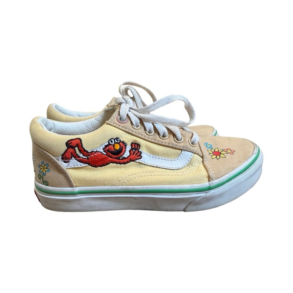 Vans Old Skool Sesame Street Elmo Yellow Sneakers Kids Size 2.5 Low Top Shoes